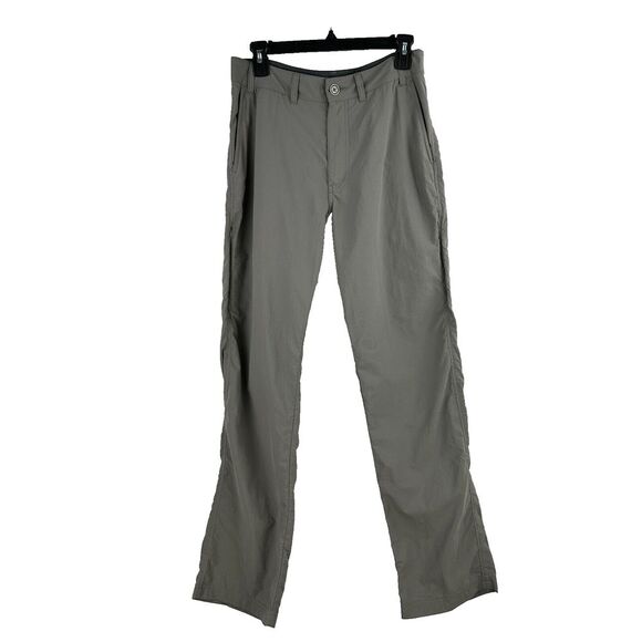 ExOfficio Cargo Pants Women 30 Gray Straight Leg Utility Pockets Stretch Zip Fly - Picture 1 of 11
